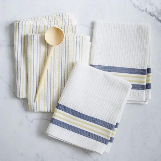 Notebook Stripe Kitchen Towel, Citron/Iron
