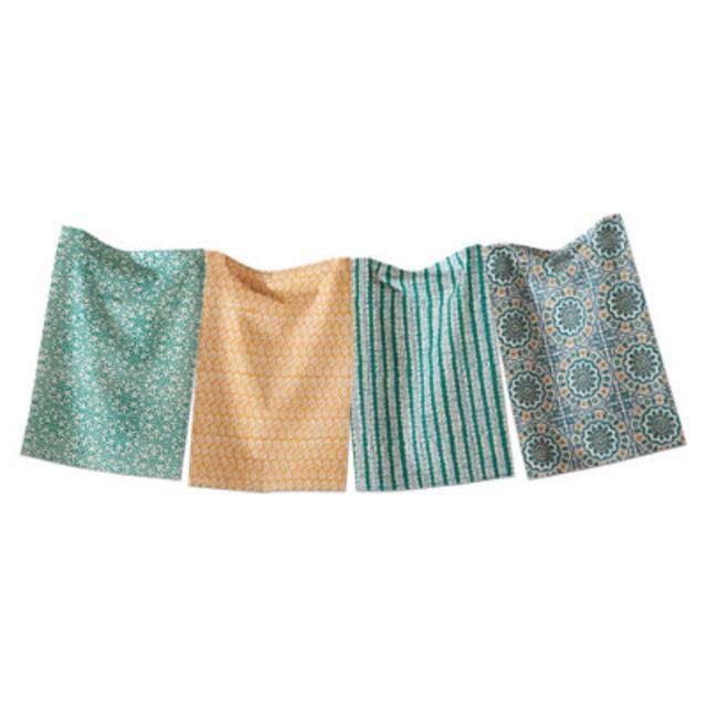 sundari block print dishtowel set of 4
