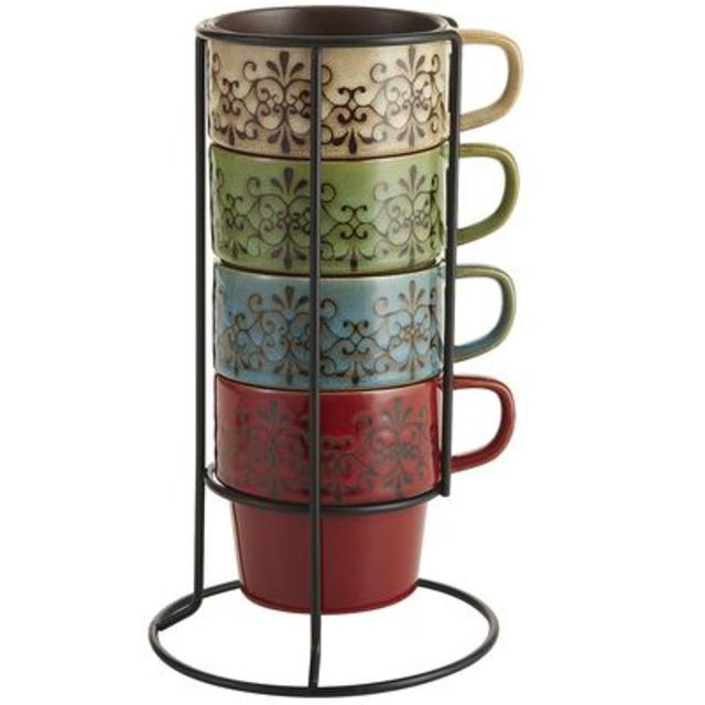 Scroll Stacking Mugs