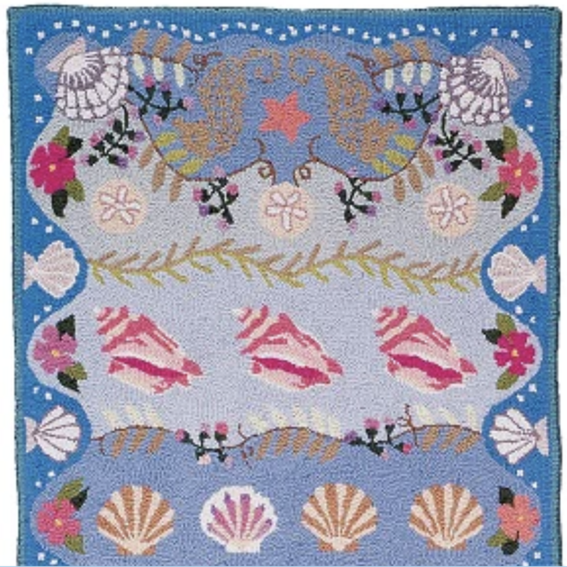 Seashells Hooked Runner Rug