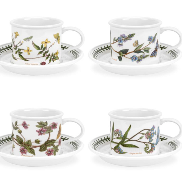 Botanic Garden Set of 6 Teacups & Saucers