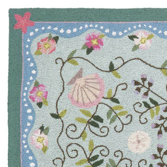 Seashell and Beachpea 3 x 5 Rug