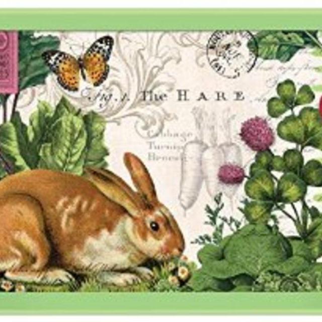 Michel Design Works Decoupage Wooden Tray, 20 x 13.75-Inch, Garden Bunny