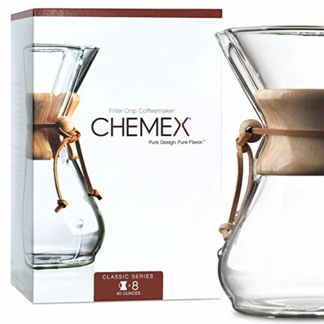 Chemex Pour-Over Glass Coffeemaker - Classic Series - 8-Cup - Exclusive Packaging