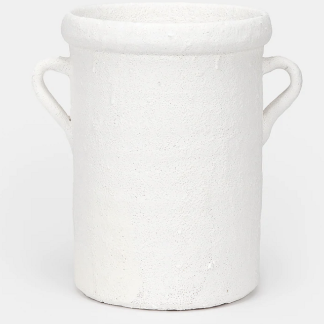 White Terra Cotta Crock w/ Handles