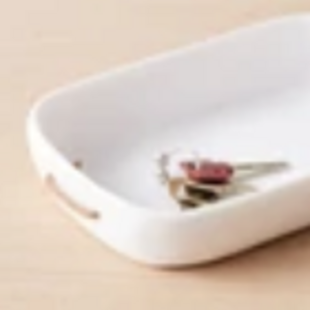 resin tray with leather handles by tina frey
