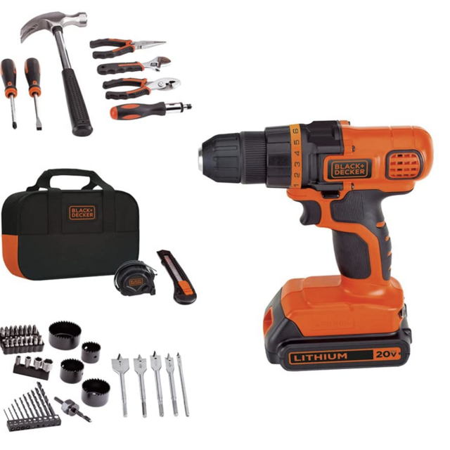 Black + Decker 20V Max Drill & Home Tool Kit, 68 Piece