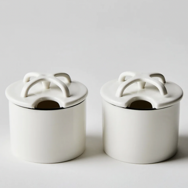 Købenstyle II Set of 2 Porcelain Condiment Pots, White