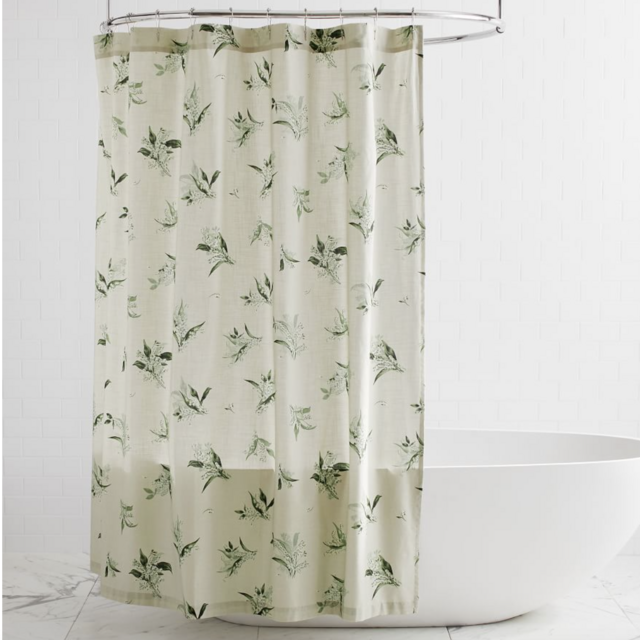 Monique Lhuillier Lily Of The Valley Organic Shower Curtain