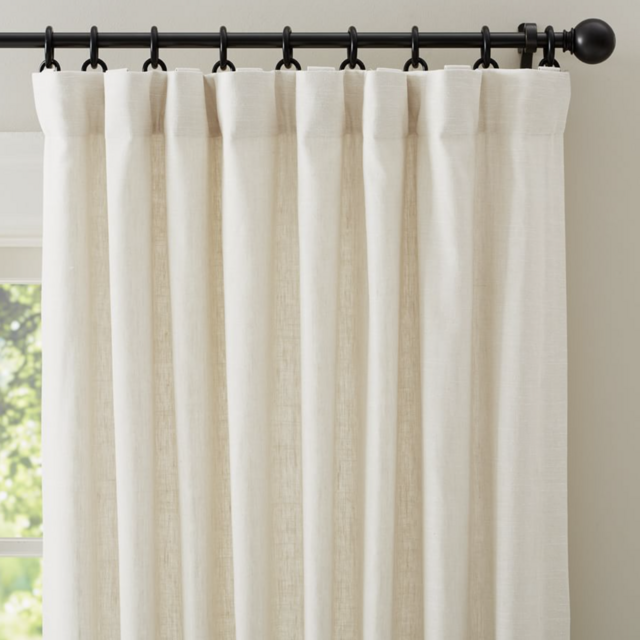 Linen/Cotton Blackout Curtain, Ivory