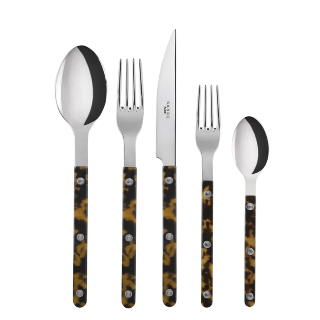 Sabre Bistrot 5-Piece Flatware Set, Tortoise