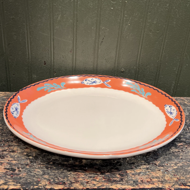 Fishs Eddy: Coral OVAL PLATTER