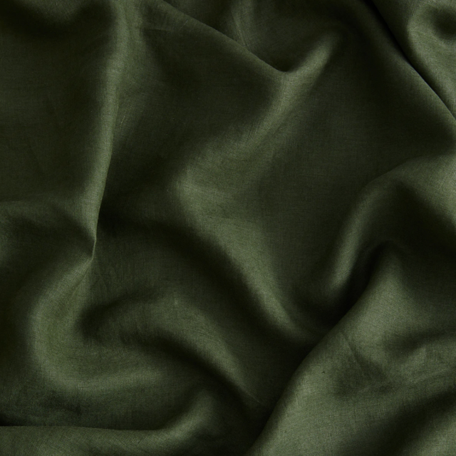 Olive 100% French Flax Linen Flat Sheet