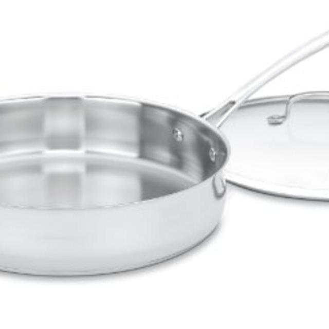 Cuisinart 433-30H Contour Stainless 5-Quart Saute Pan with Helper Handle and Glass Cover
