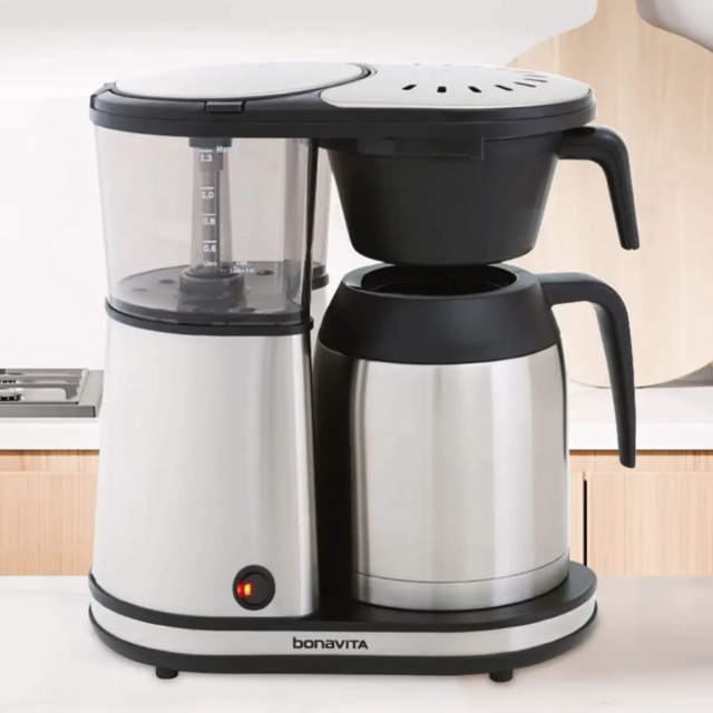 Connoisseur 8-Cup Drip Coffee Brewer One-Touch with Thermal Carafe and Hanging Basket - SCA Certified Home Brewer