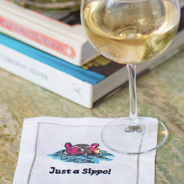 JUST A SIPPO Linen Cocktail Napkins Set of 4
