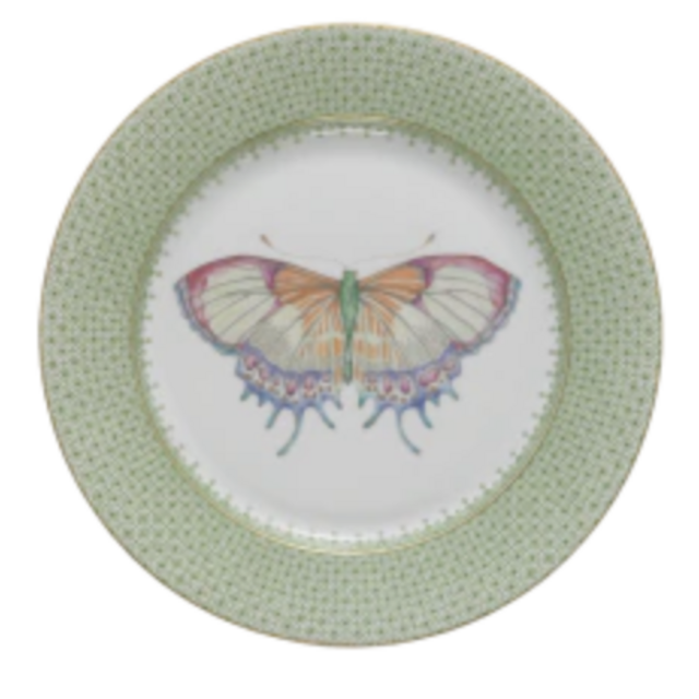 Lace Butterfly Accent Plate, Green Apple