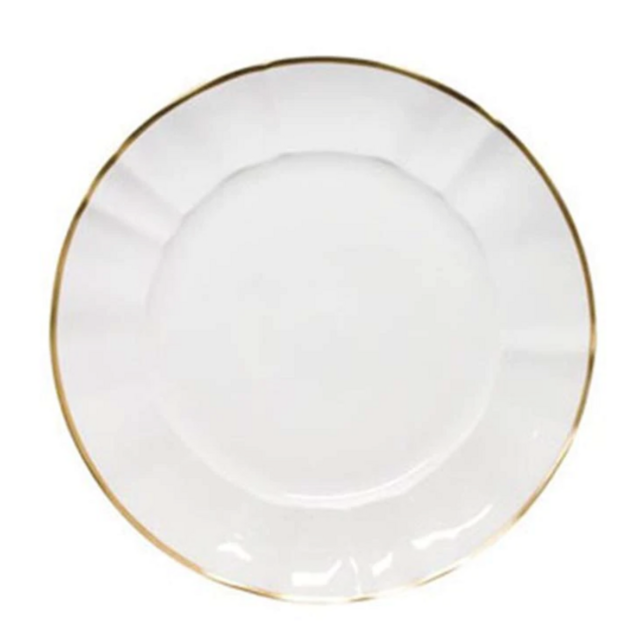 Anna's Rippled Charger Plate White/Gold