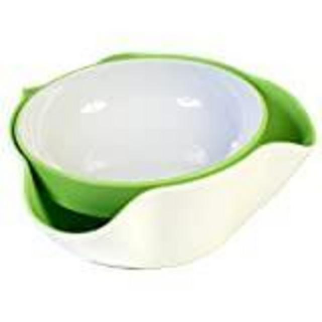 Double Dish Pistachio Bowl and Snack Serving Bowl, Green/White