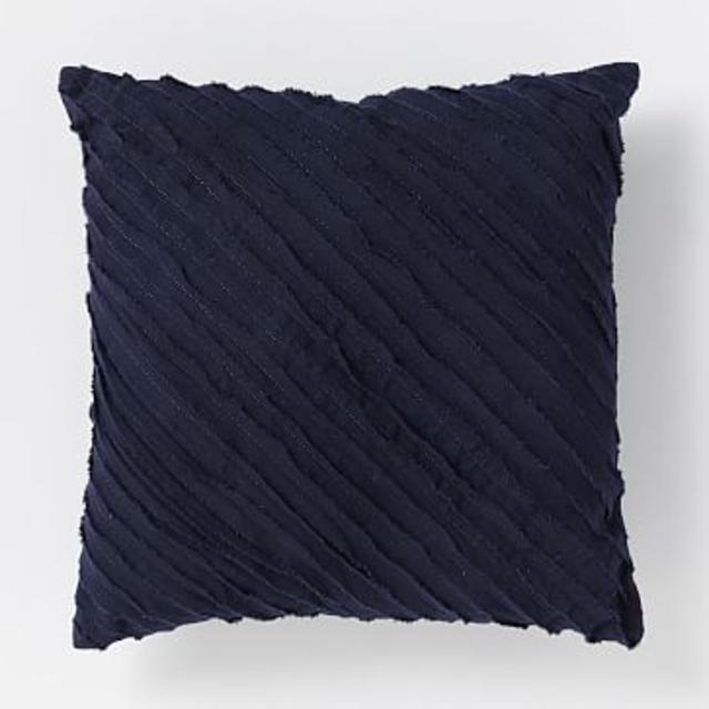 Diagonal Frayed Pillow - Nightshade