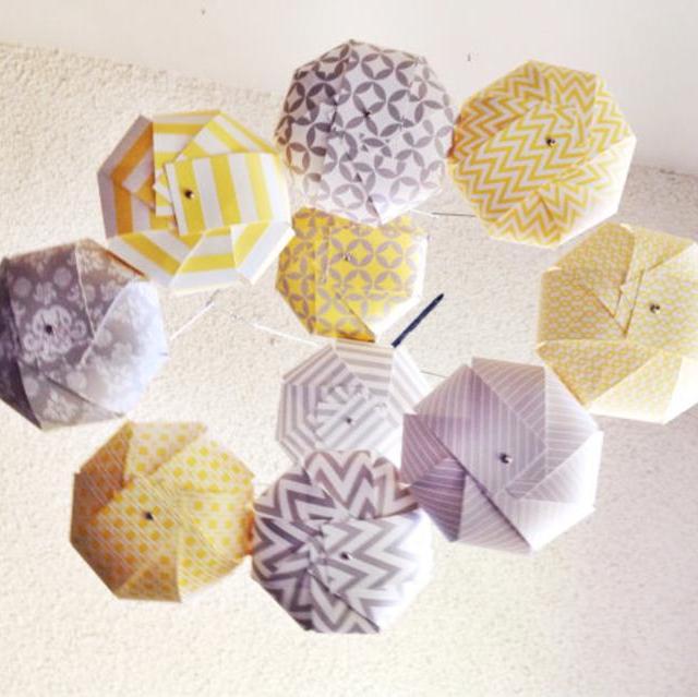 Gray and Yellow Sphere Mobile // Nursery Decor, Nursery Mobile, Modern Mobile, Crib Mobile