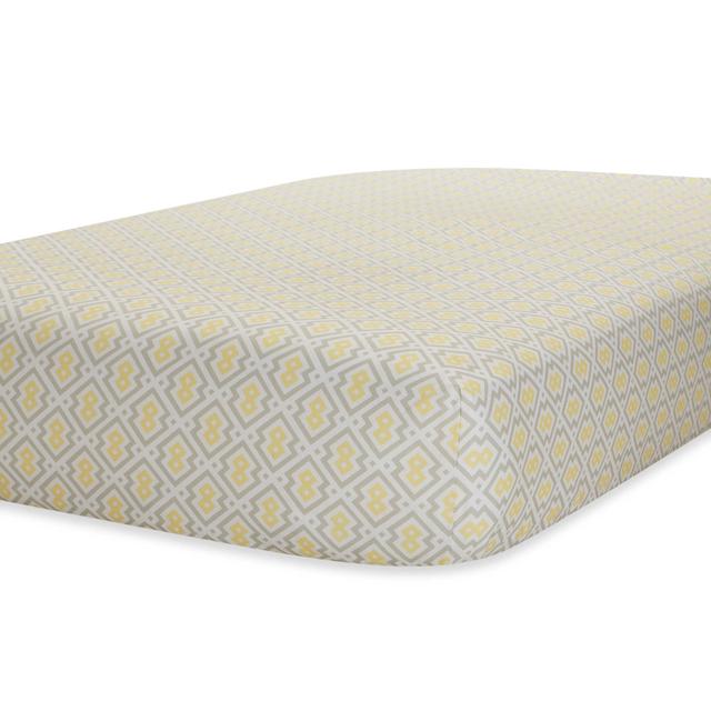 Just Born® Mix & Match Safe Sleep Fitted Crib Sheet in Grey/Yellow