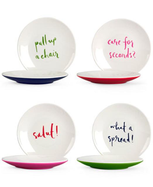 kate spade new york Set of 4 Sayings Melamine Tidbit Plates