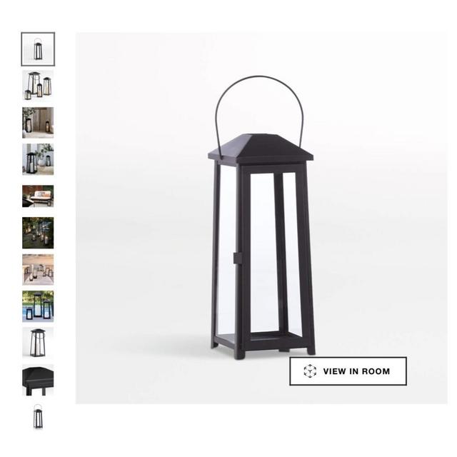 Petaluma Black Metal Lantern 20"