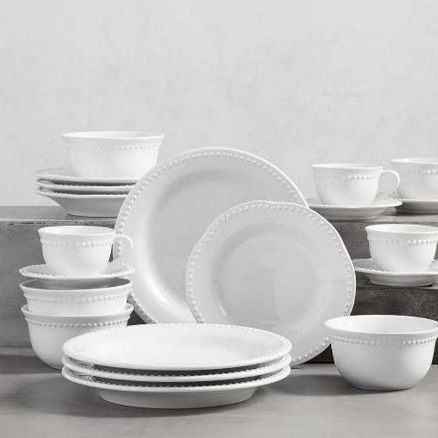 Emma Beaded Stoneware Dinner Set 16 Piece