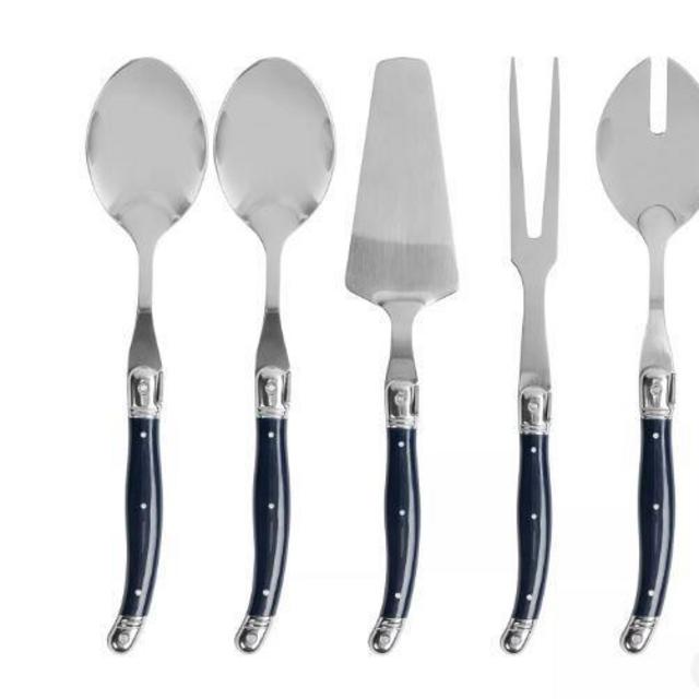 French Home Shades of Blue Laguiole Hostess Servers, Set of 5