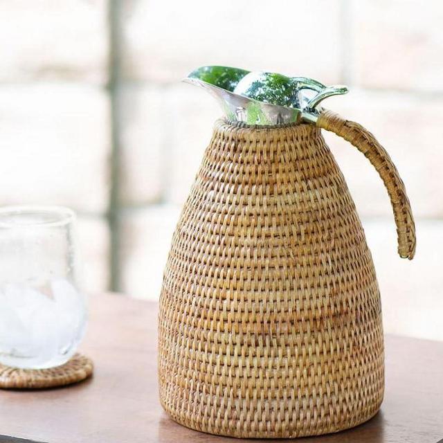 Tava Handwoven Rattan Thermos