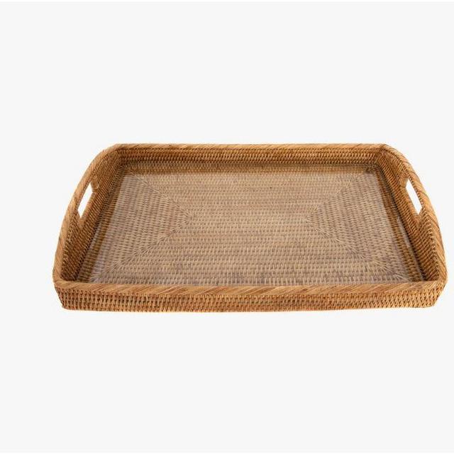 Tava Handwoven Rattan Rectangular Serving Tray