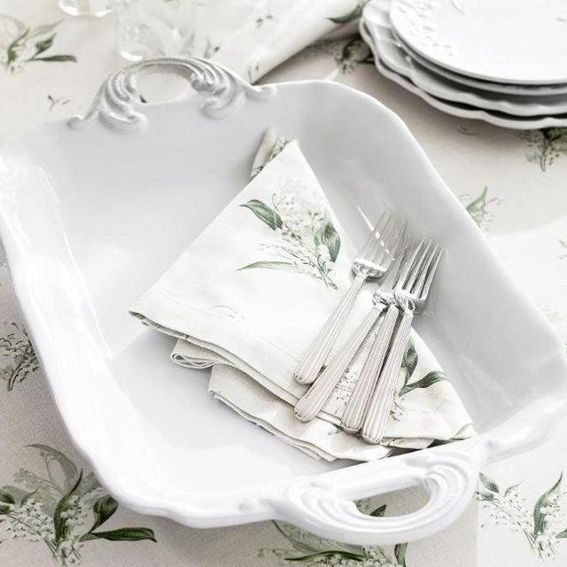 Monique Lhuillier Arles Rectangular Handled Stoneware Serving Tray