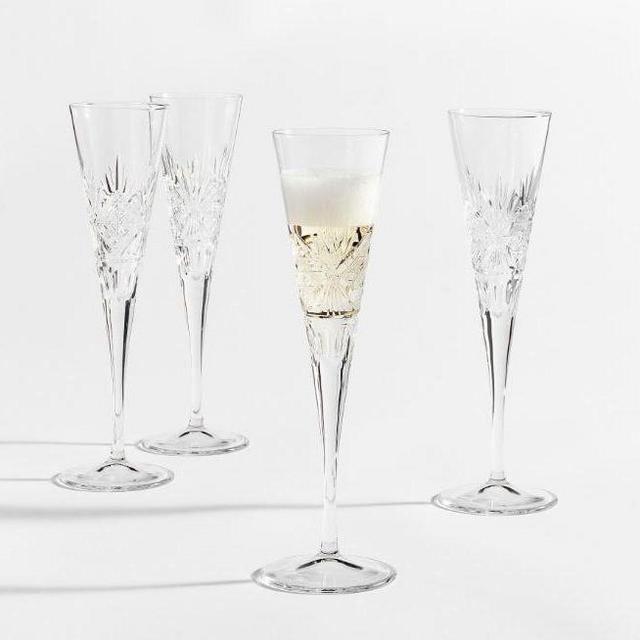 Antique Cut Champagne Flutes set of 4