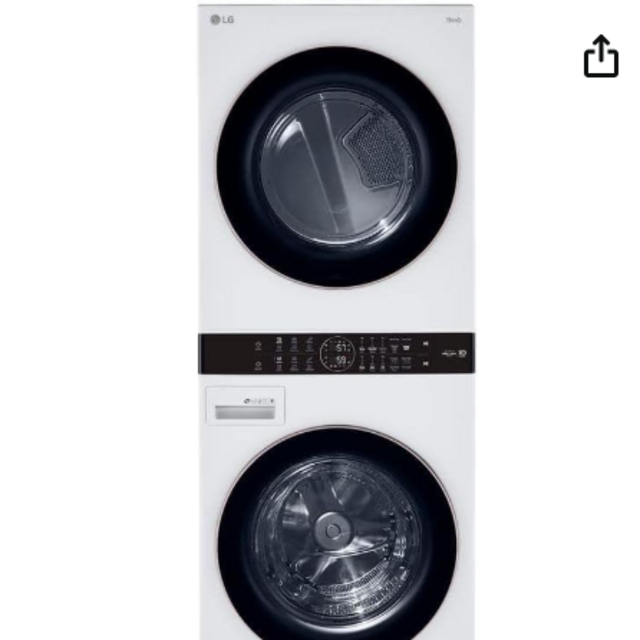 LG Single Unit Front Load LG WashTower™ with Center Control™ 4.5 cu. ft. Washer and 7.4 cu. ft. Electric Dryer