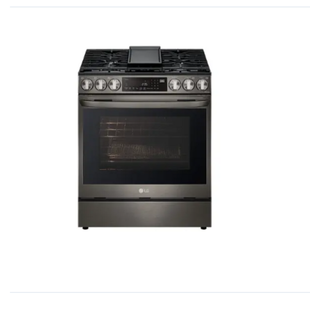 LG - 6.3 Cu. Ft. Smart Slide-In Gas True Convection Range with EasyClean and Air Fry - Black Stainless Steel