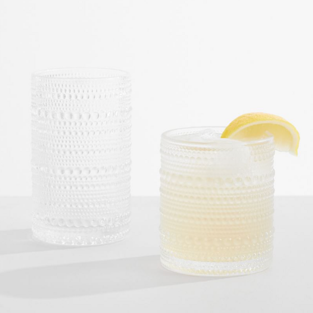 Jupiter Beaded Drinking Glasses (Set of 6 - 13oz, clear)
