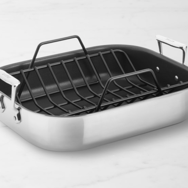 All-Clad Stainless-Steel Nonstick Roasting Pan with Rack