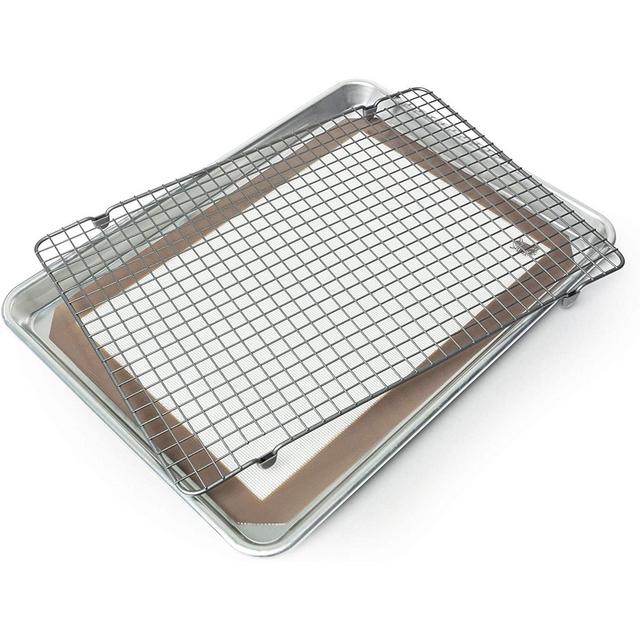 Nordic Ware 3 Piece Natural Aluminum Commercial Cookie Baking Set, Silver