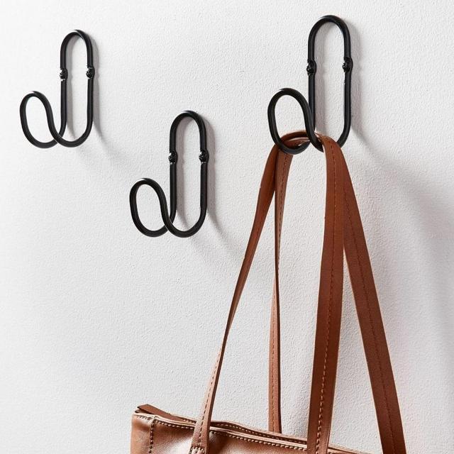 Loop Metal Wall Hooks (Set of 3) in Black