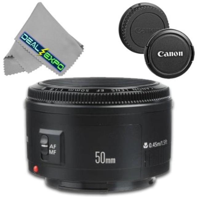 Canon EF 50mm f/1.8 II Camera Lens for T3, T3i, T4i, T5, T5i, 5D, 6D, 60D, 7D, 70D, SL1, 600D, 650D, 700D, 100D, 1100D & Bonus Expo-Fiber Cleaning Cloth!