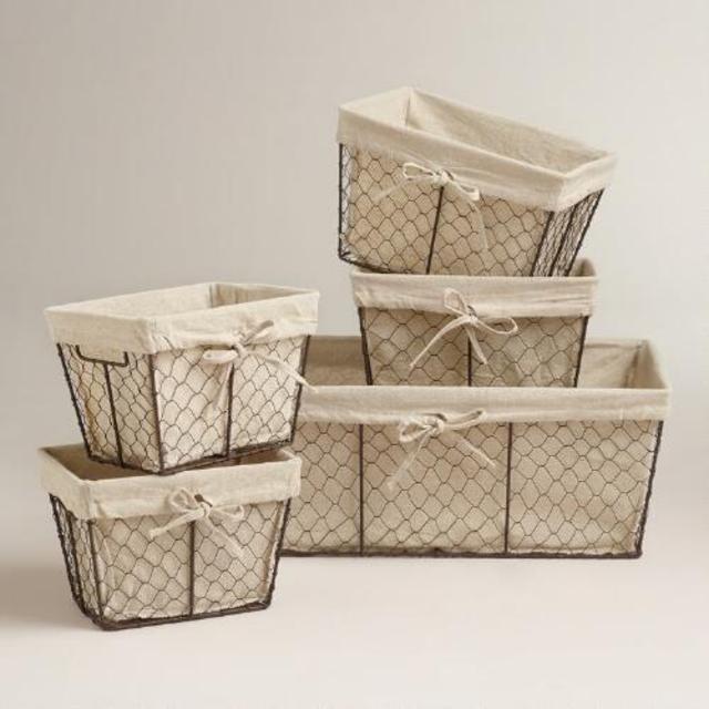 Charlotte Lined Wire Baskets