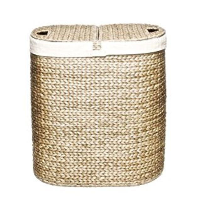 Oval Double Hamper, Hand-Woven