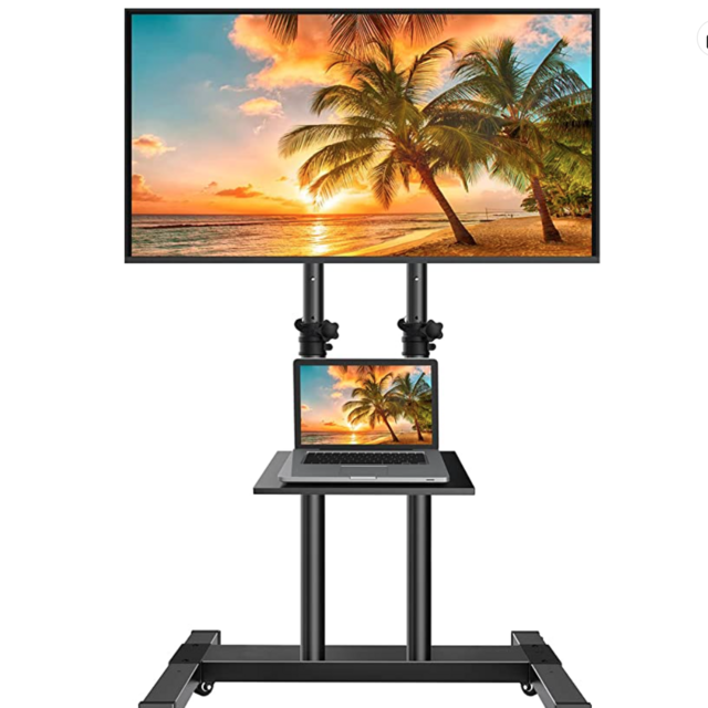 Add toMobile TV Stand with Wheels for 32 to 70 Inch Flat/Curved Panel Screen TVs Tilting your order