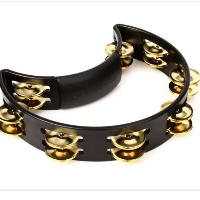 Rhythm Tech Tambourine - Black with Brass Jingles