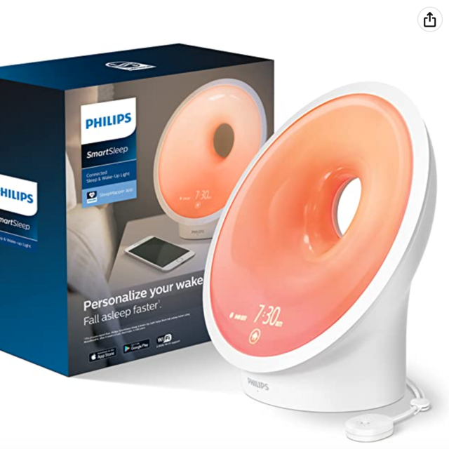 SmartSleep Connected Sleep and Wake-Up Light, Personalized Sunrise and Sunset, SleepMapper App Enabled, Sleep Environment Tracking, HF3670/60
