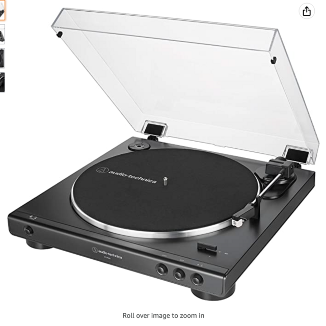 Record Player: Audio-Technica AT-LP60X-BK Fully Automatic Belt-Drive Stereo Turntable, Black, Hi-Fi, 2 Speed, Dust Cover, Anti-Resonance, Die-Cast Aluminum Platter
