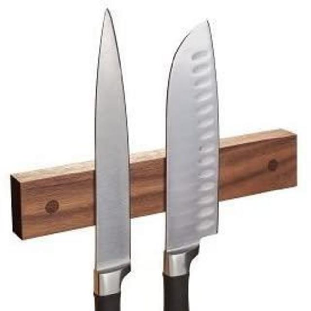 Powerful Magnetic Knife Strip, Holder Made in USA (Walnut, 9 inches)