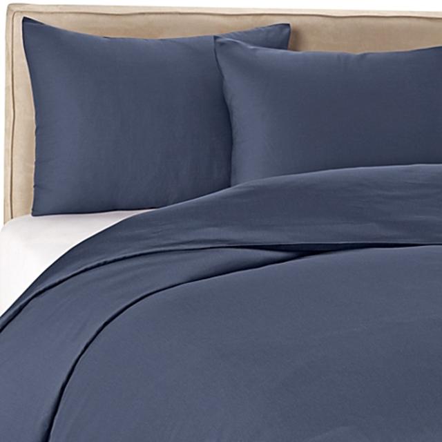 Wamsutta® 400-Thread-Count Solid Full/Queen Duvet Cover Set in Blue Jean