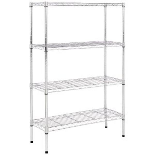 AmazonBasics 4-Shelf Shelving Unit - Chrome